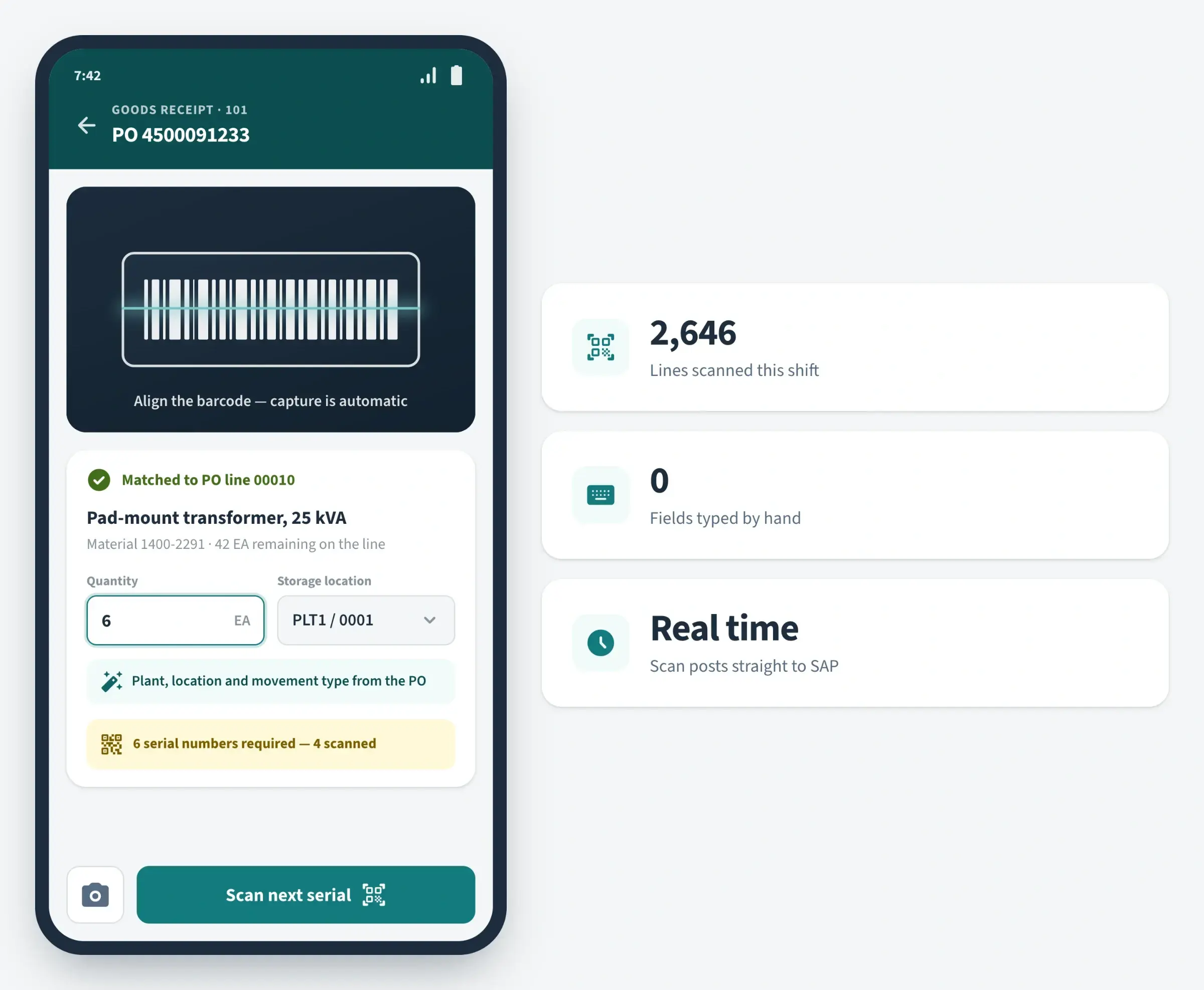 Mobile inventory management — barcode scanning on a phone